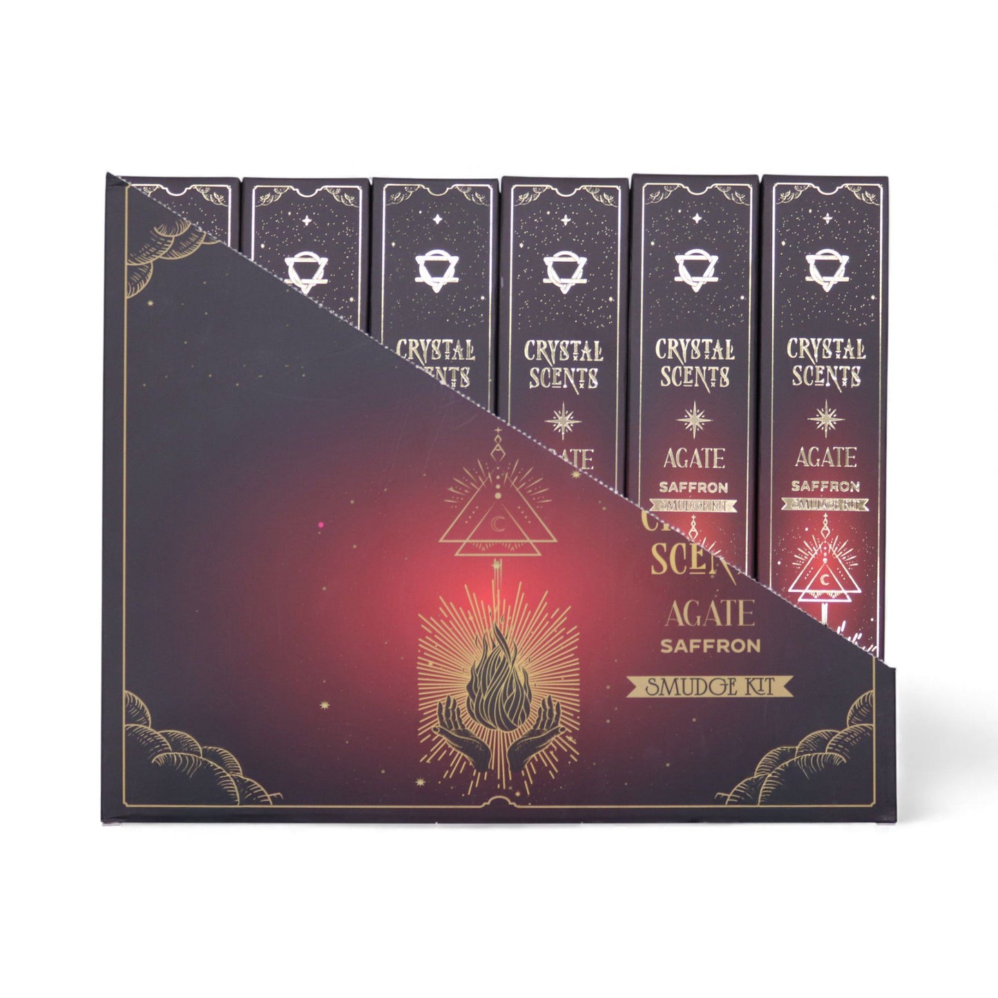 Safran Räucherstäbchen mit rotem Achat – Handgemachte Smudge Incense