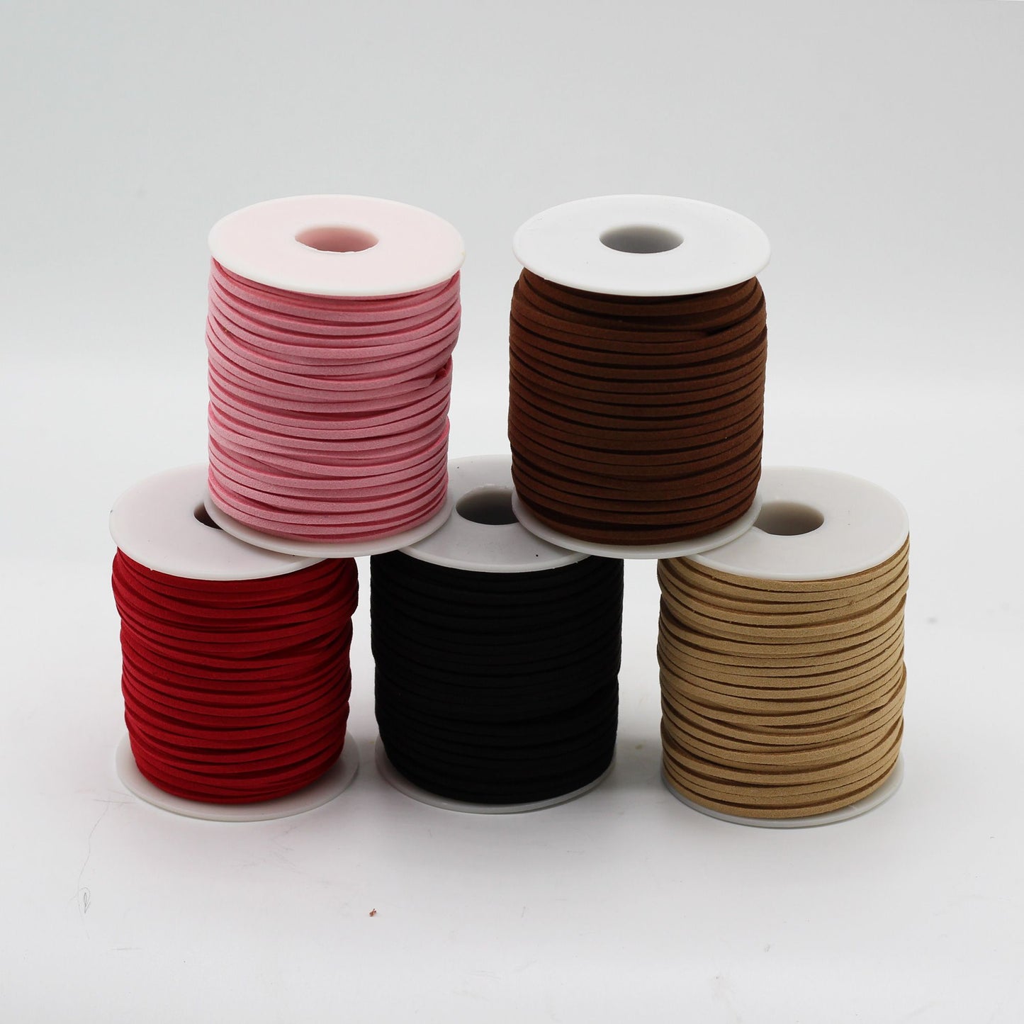 Premium-Kordelrolle aus Wildlederimitat | Dunkelbraun | 2,5mm x 45m