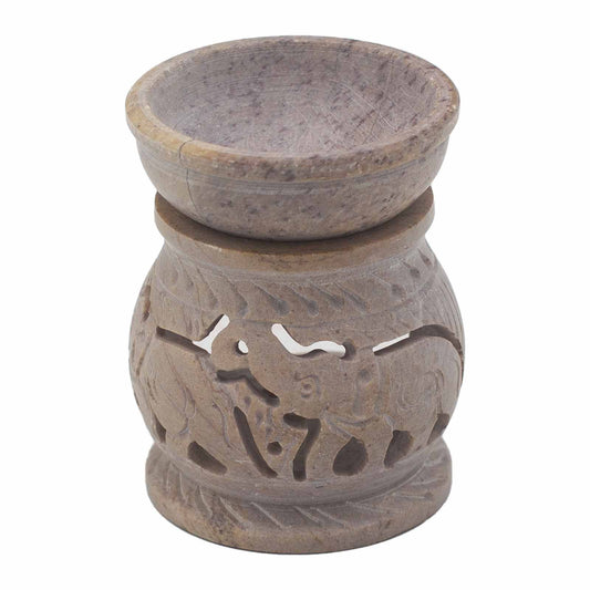 Duftbrenner aus Speckstein 'Elefanten-Wächter' – 8 cm