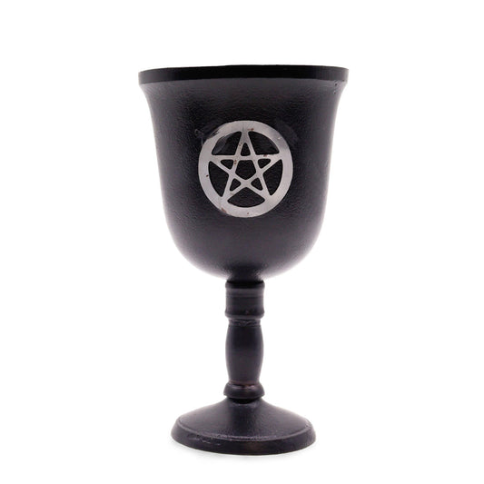 Ritualkelch aus Eisen mit Pentagramm – 20 cm Höhe