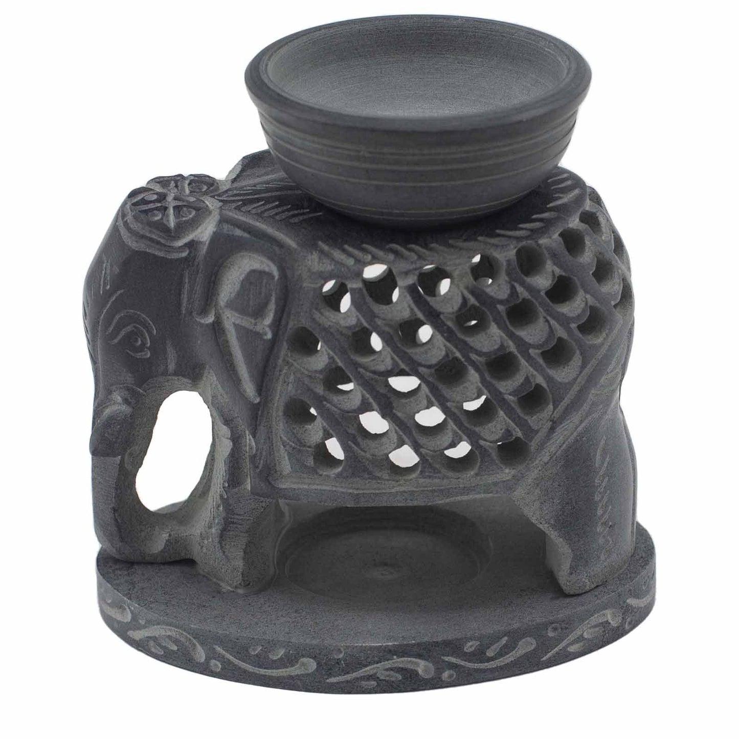 Duftbrenner 'Stehender Elefant' aus Speckstein - 10,5 cm