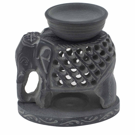 Duftbrenner 'Stehender Elefant' aus Speckstein - 10,5 cm