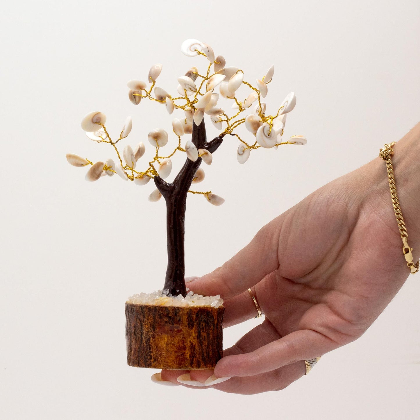 Großer Energiebaum mit 60 Gomati-Chakra-Steinen – Handgefertigte Dekoration