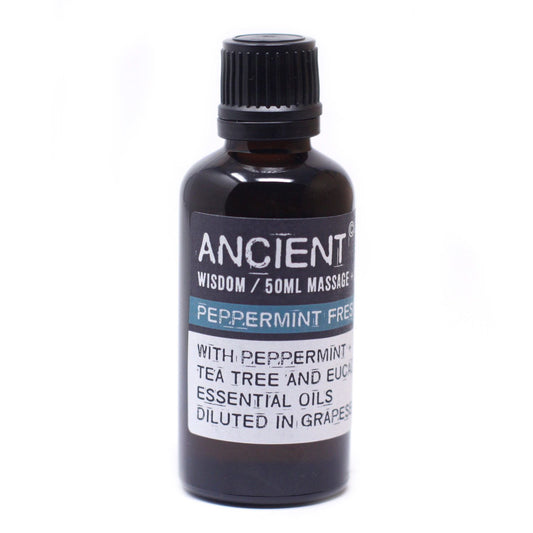 Belebendes Massageöl mit Pfefferminz, Teebaum & Eukalyptus – 50 ml