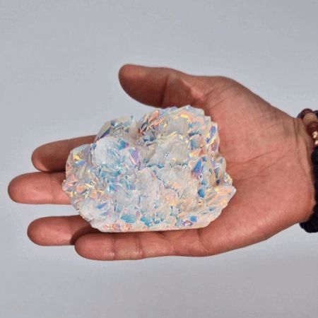 Aura Angel Quarz-Geode 8-15 cm – Handgefertigtes Kristall-Kunstwerk