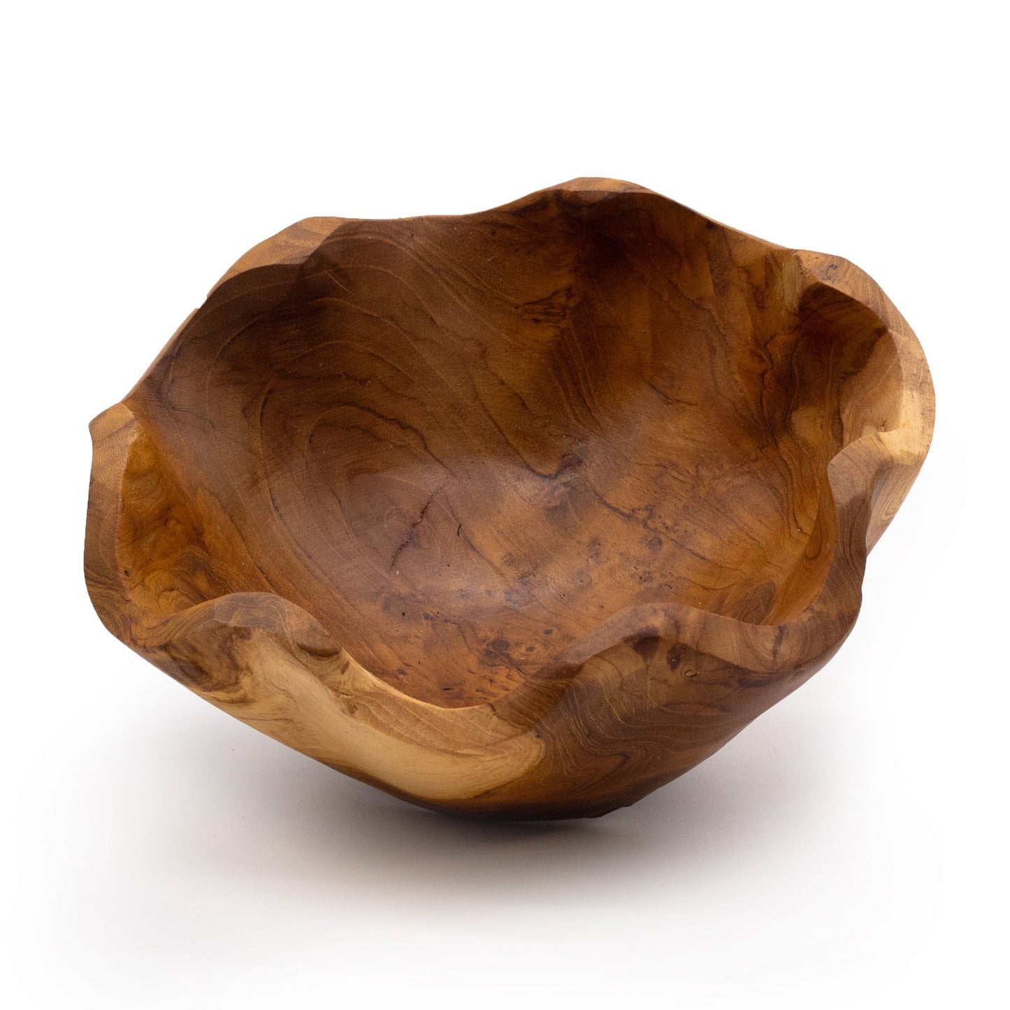 Massive Teakholz-Schale für Obst & Deko, 21 x 9 cm