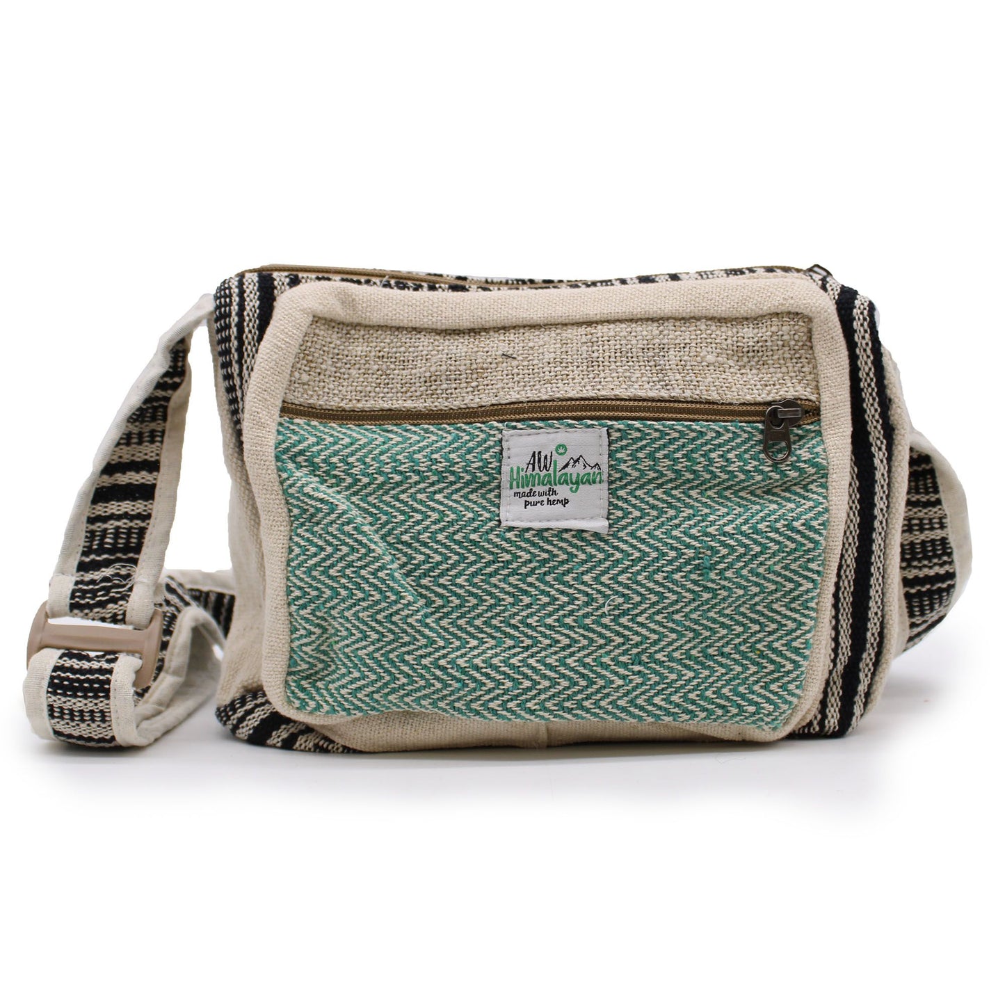 Messenger Bag Hanf-Baumwolle – Handgefertigte Schultertasche aus Nepal