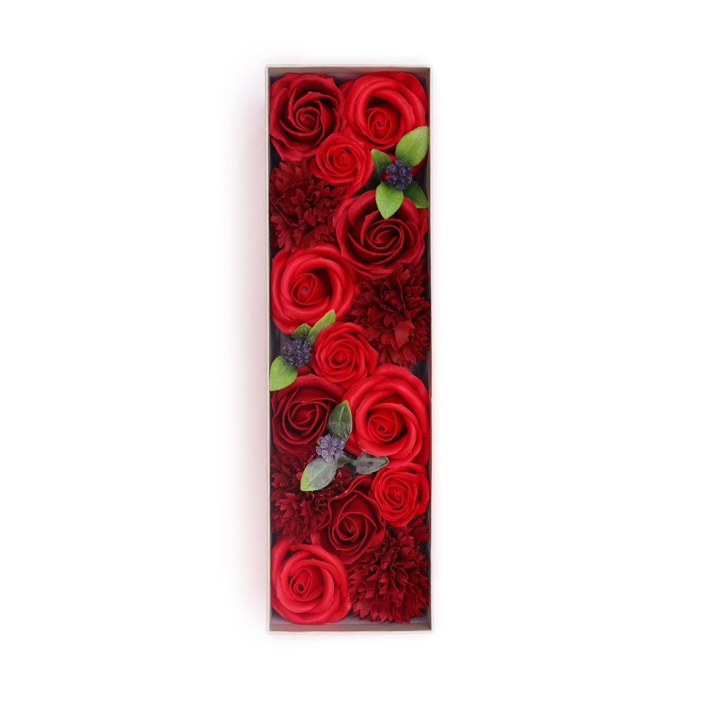 Seifenrosen Arrangement 'Ewige Liebe' – Fertige Luxusbox in Rot