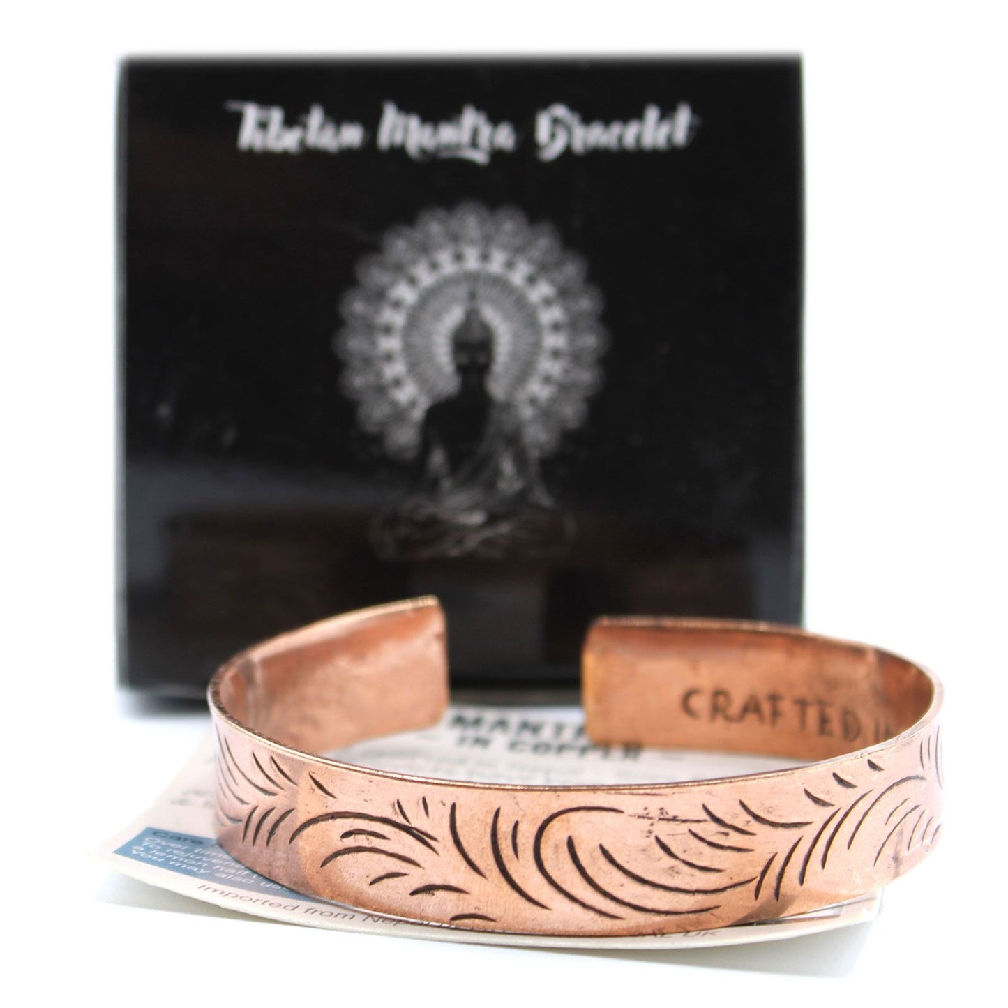 Massives Kupferarmband mit breiten Tribal Swirls – Handgefertigt in Nepal