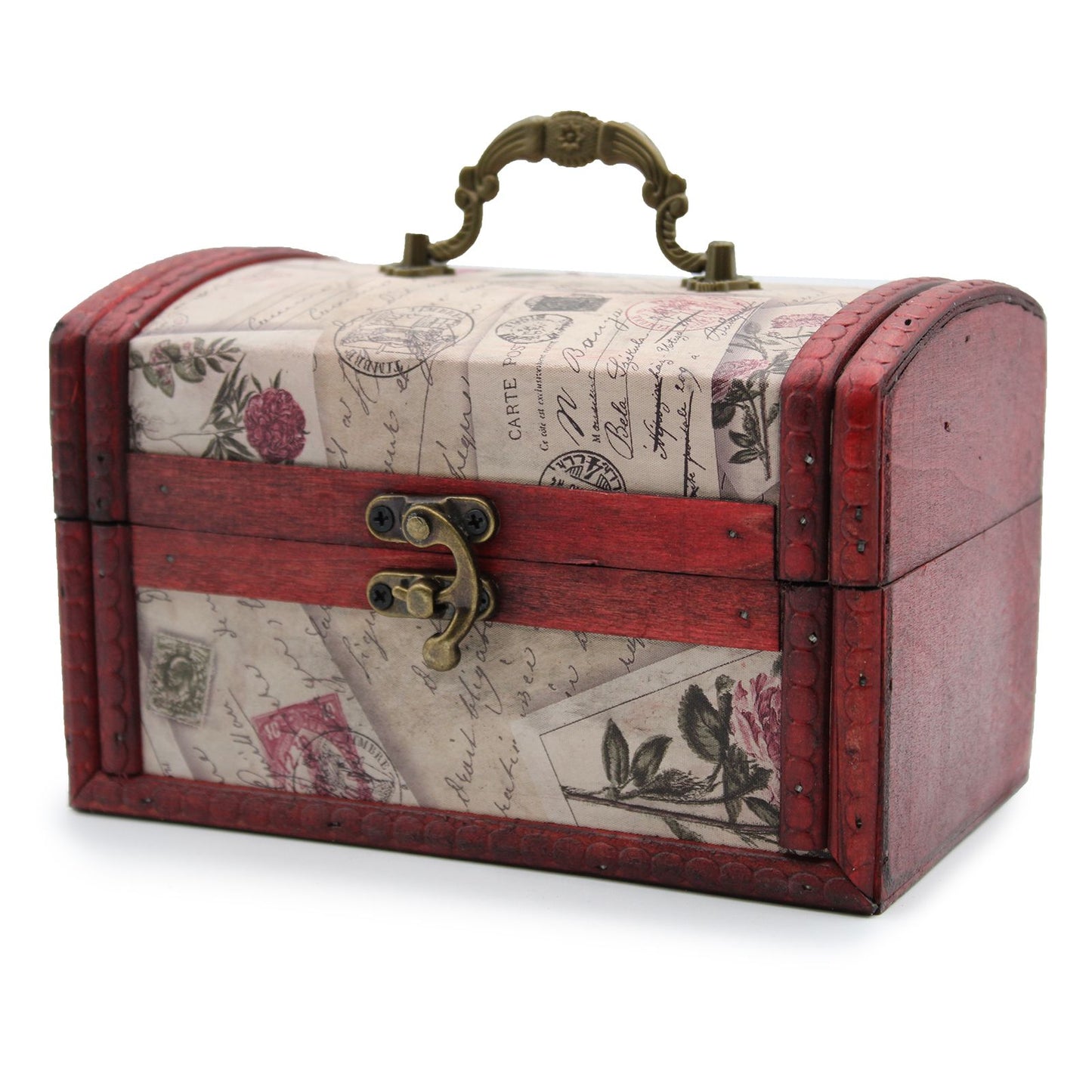 Set mit 2 Vintage Schmuckkisten - Kolonialstil mit Rosenmotiv & Messing