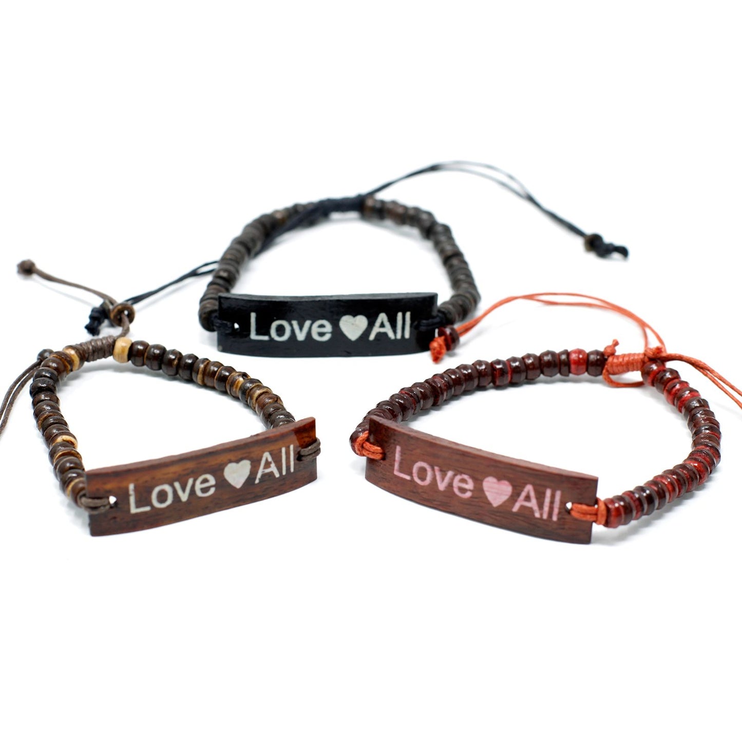 LoveAll Armband aus Kokosholz mit persönlicher Botschaft
