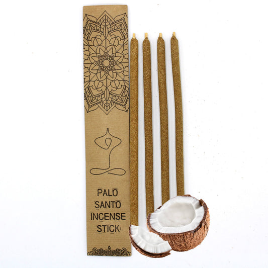 Palo Santo Räucherstäbchen mit Kokosnote – Set mit 4 großen Stäbchen