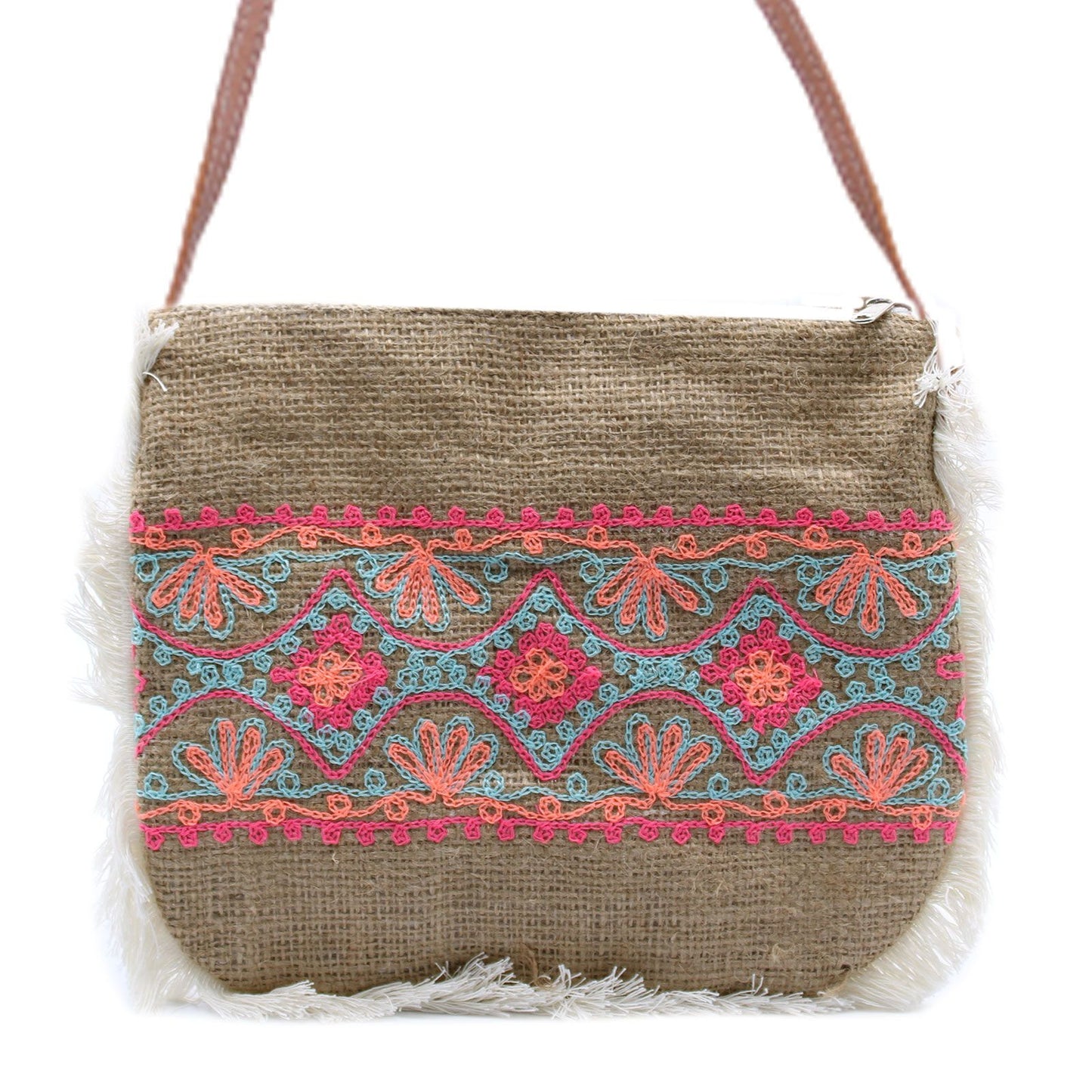 Handbestickte Jute Shopper mit Fransen – Sommerliches Kunsthandwerk