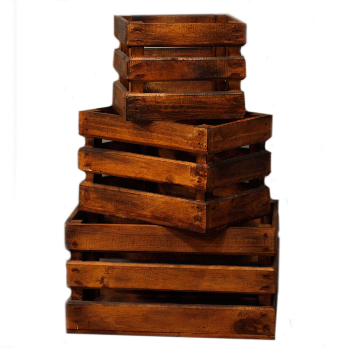 Set aus 3 Deko-Organizer Boxen aus Naturholz - Stapelbar & vielseitig