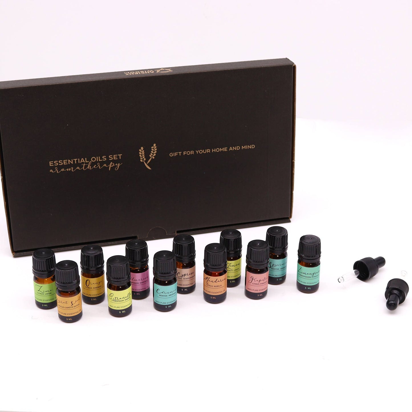 Ätherisches Öl Set 'Sommerzauber' – 12 naturreine Düfte in 5ml Fläschchen