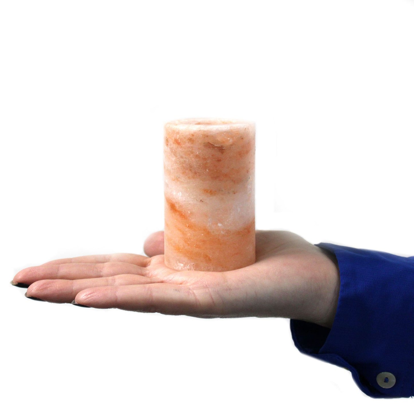 Set mit 2 Shotgläsern aus Himalaya-Salz und Präsentationsständer aus Holz