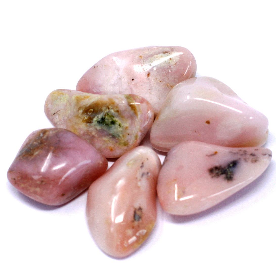 Peruanischer Opal Trommelsteine Set - 24 Stück für Herzchakra & Harmonie