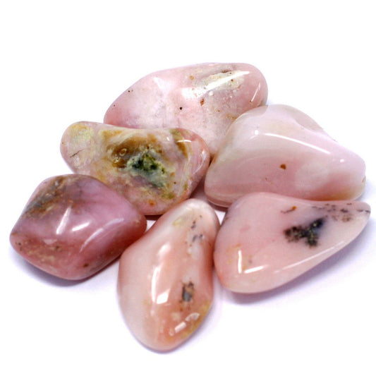 Peruanischer Opal Trommelsteine Set - 24 Stück für Herzchakra & Harmonie