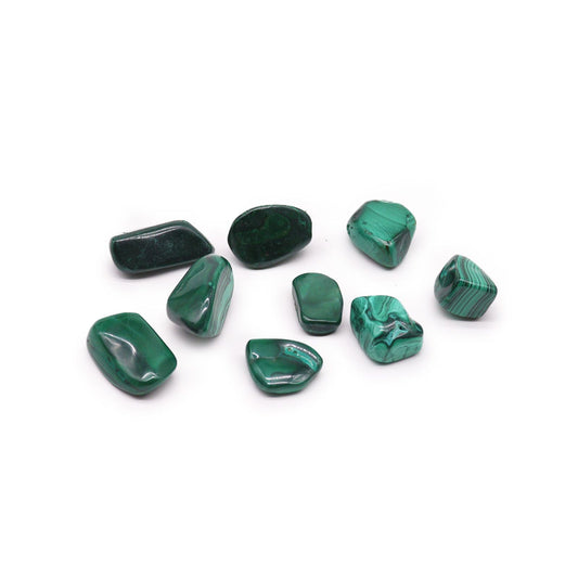 Malachit Trommelsteine Set - 24 handverlesene Steine aus dem Kongo