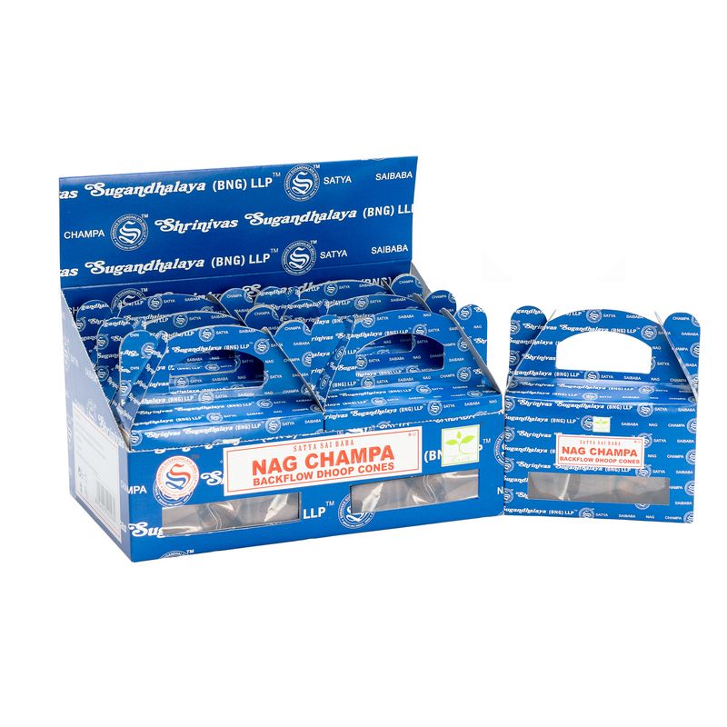 Satya Nagchampa Backflow Räucherkegel - 24 Stück mit hypnotischem Rauchfluss