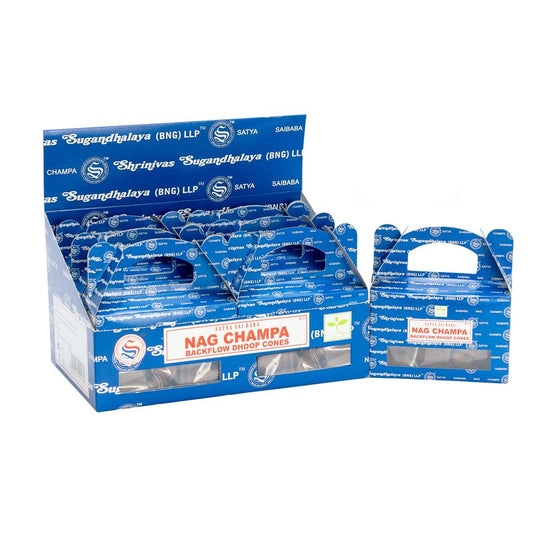 Satya Nagchampa Backflow Räucherkegel - 24 Stück mit hypnotischem Rauchfluss