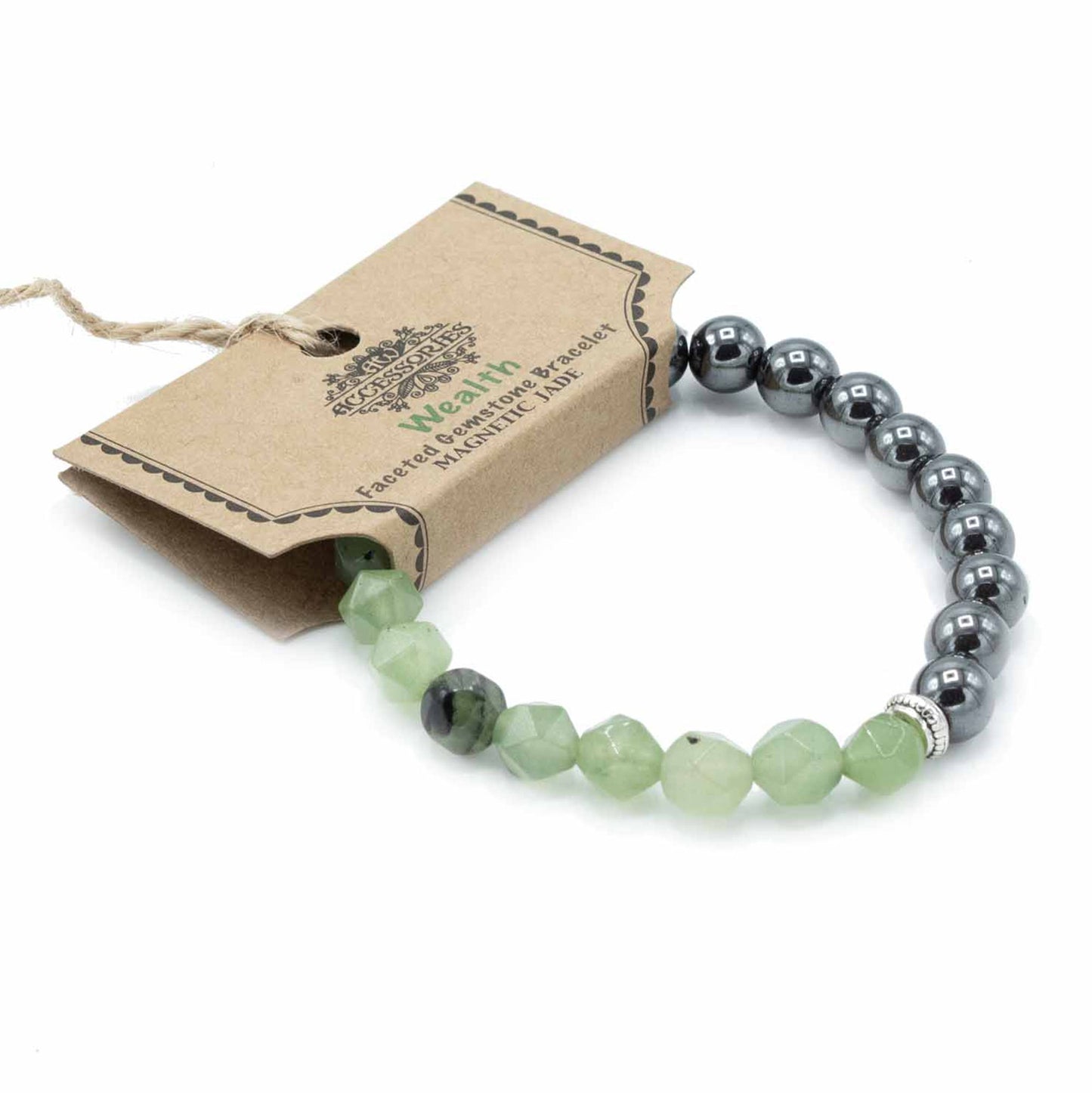 Facettiertes Jade-Armband mit Magnetverschluss – Glanz & Balance