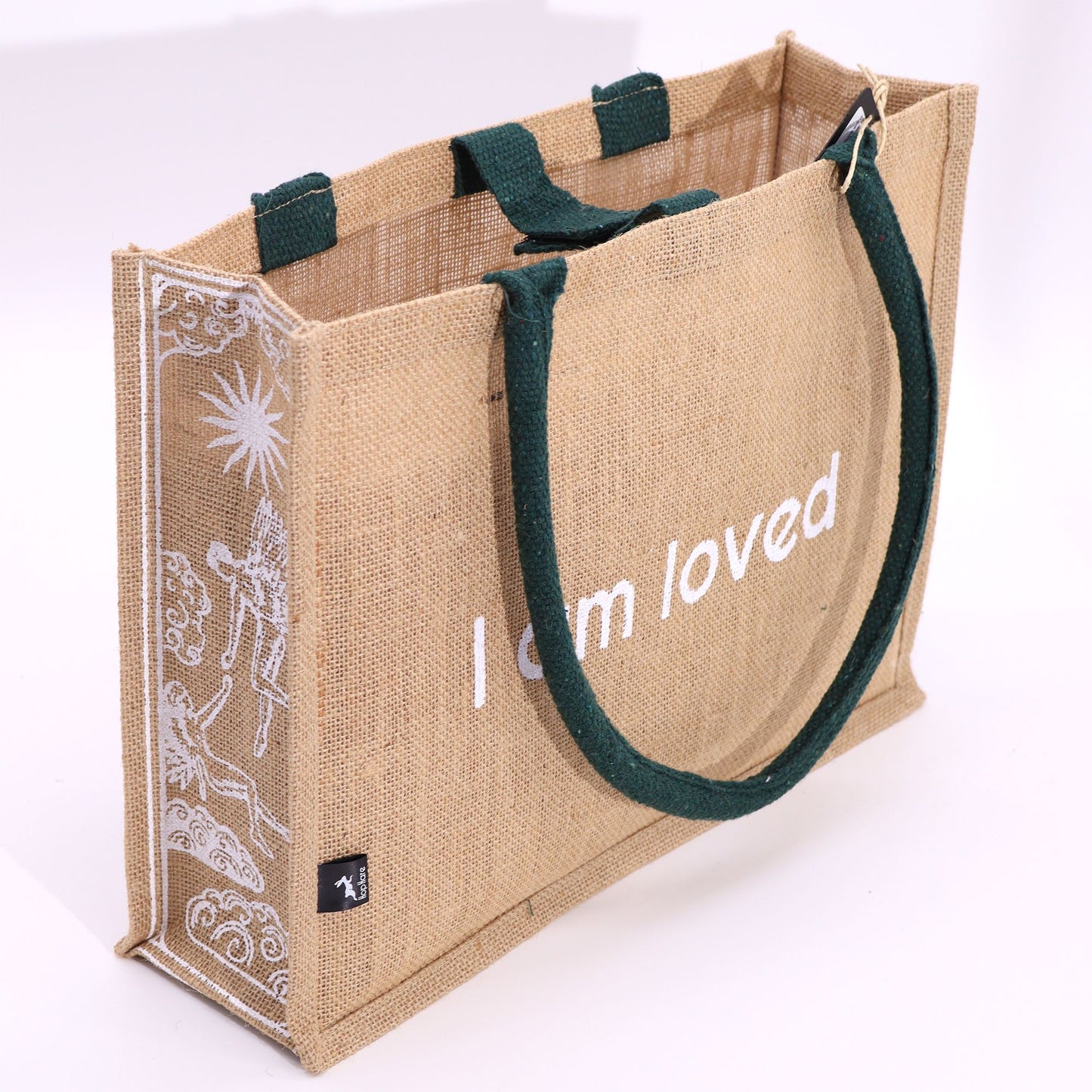 Hop Hare Jute Shopper 'Ich bin geliebt' – Statementtasche für Selbstliebe