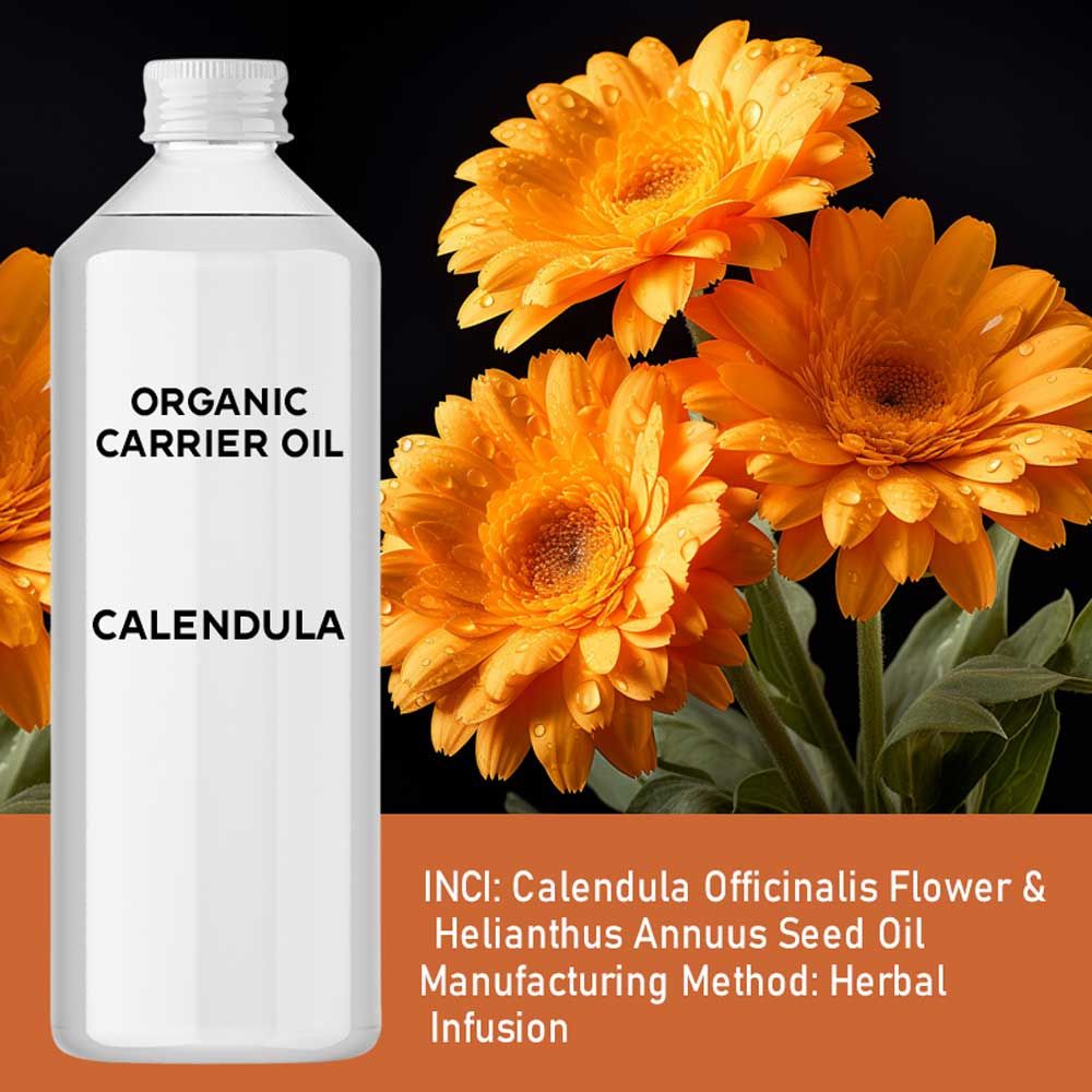 Bio Calendula Trägeröl (1 Liter) - Kaltgepresst & Reinstes Blütenöl