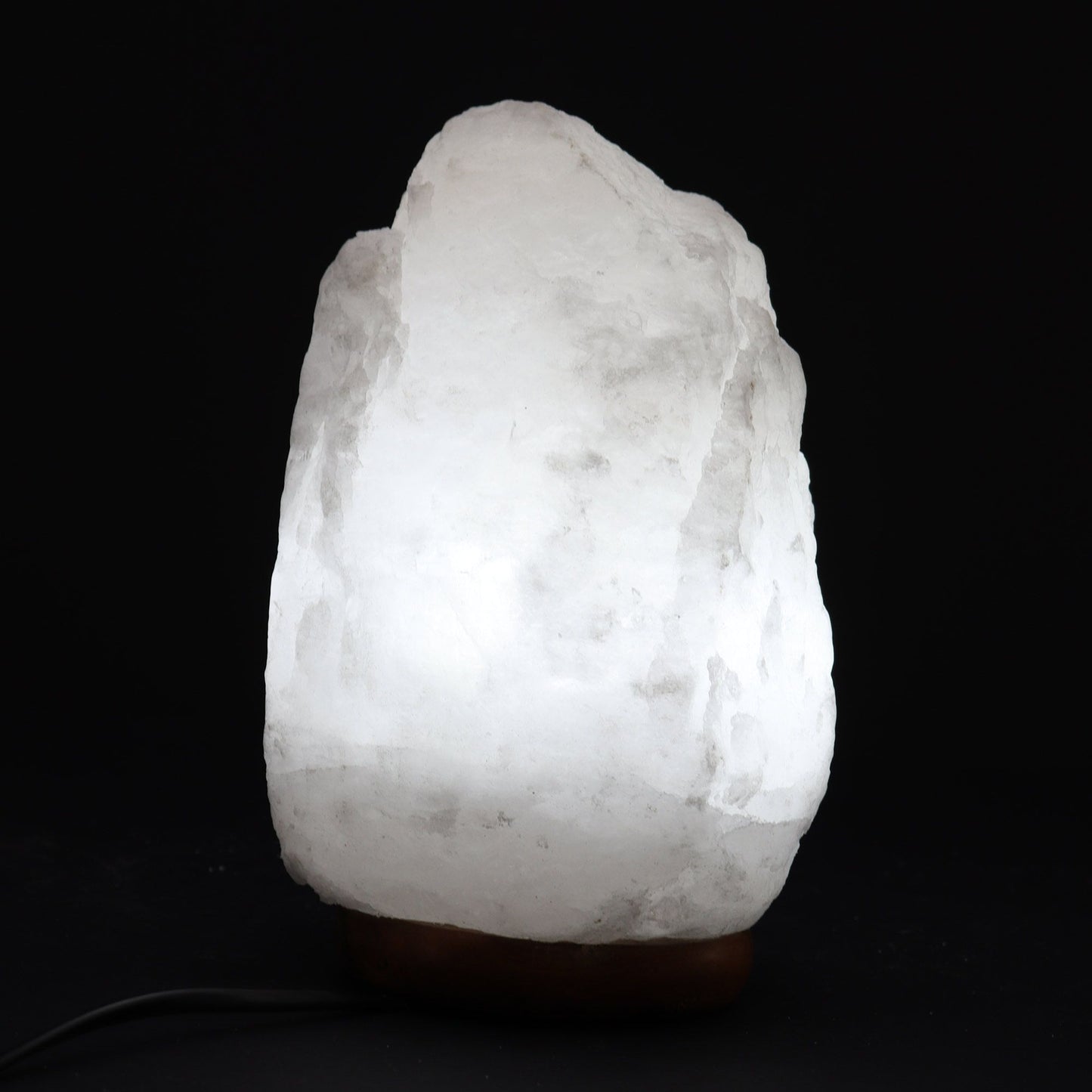 Himalaya-Salzlampe mit Holzbasis – Handgefertigtes Naturlicht