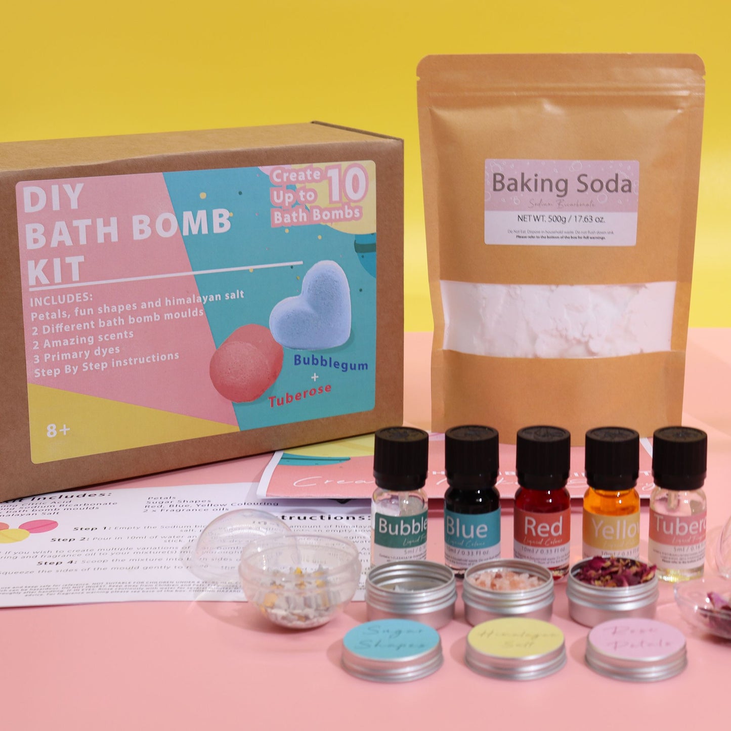 DIY Badebomben-Set Tuberose & Bubblegum – 10 Stück zum Selbermachen