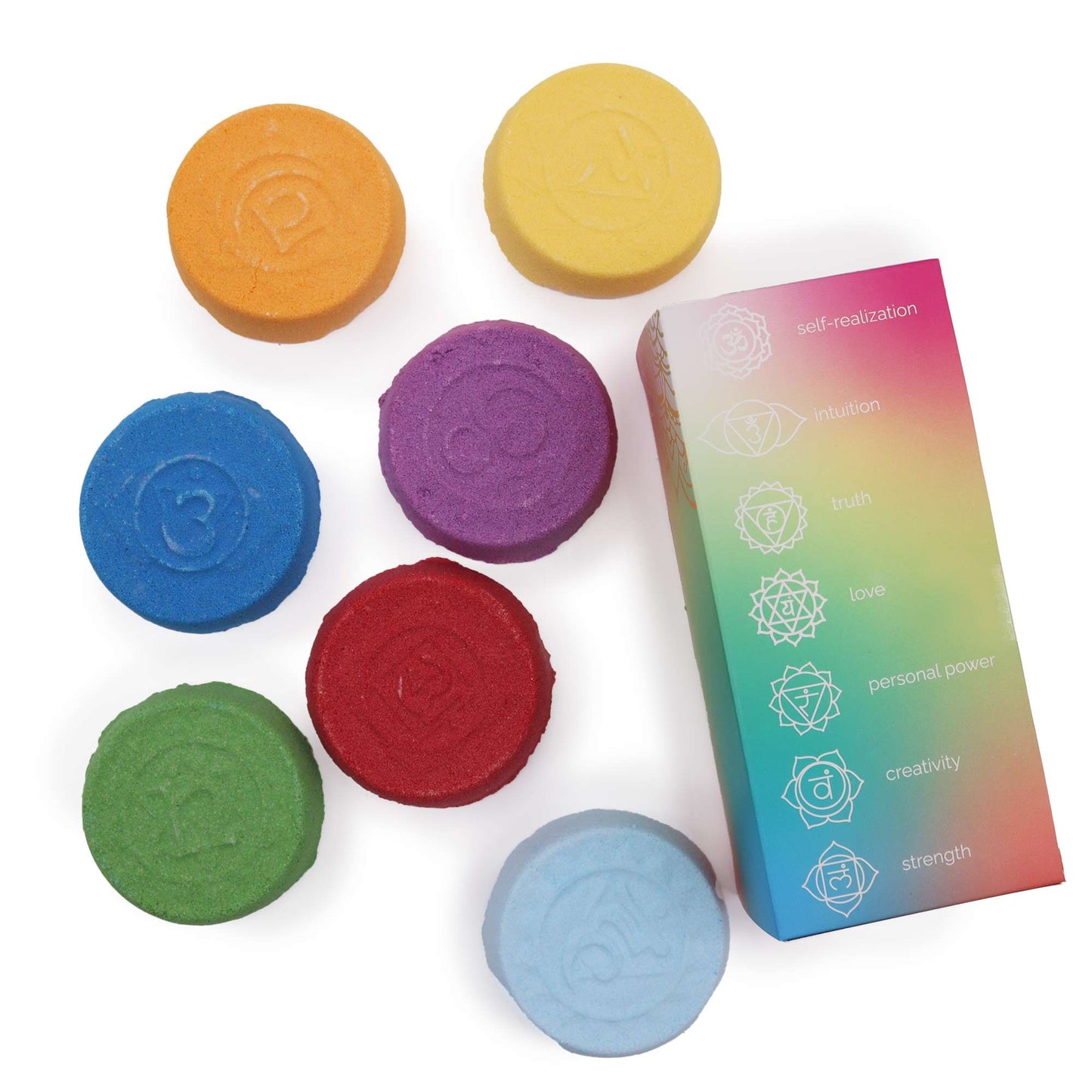 Chakra Balance Badesprudel Set - 7 Stück Geschenkbox für Aromatherapie & Entspannung