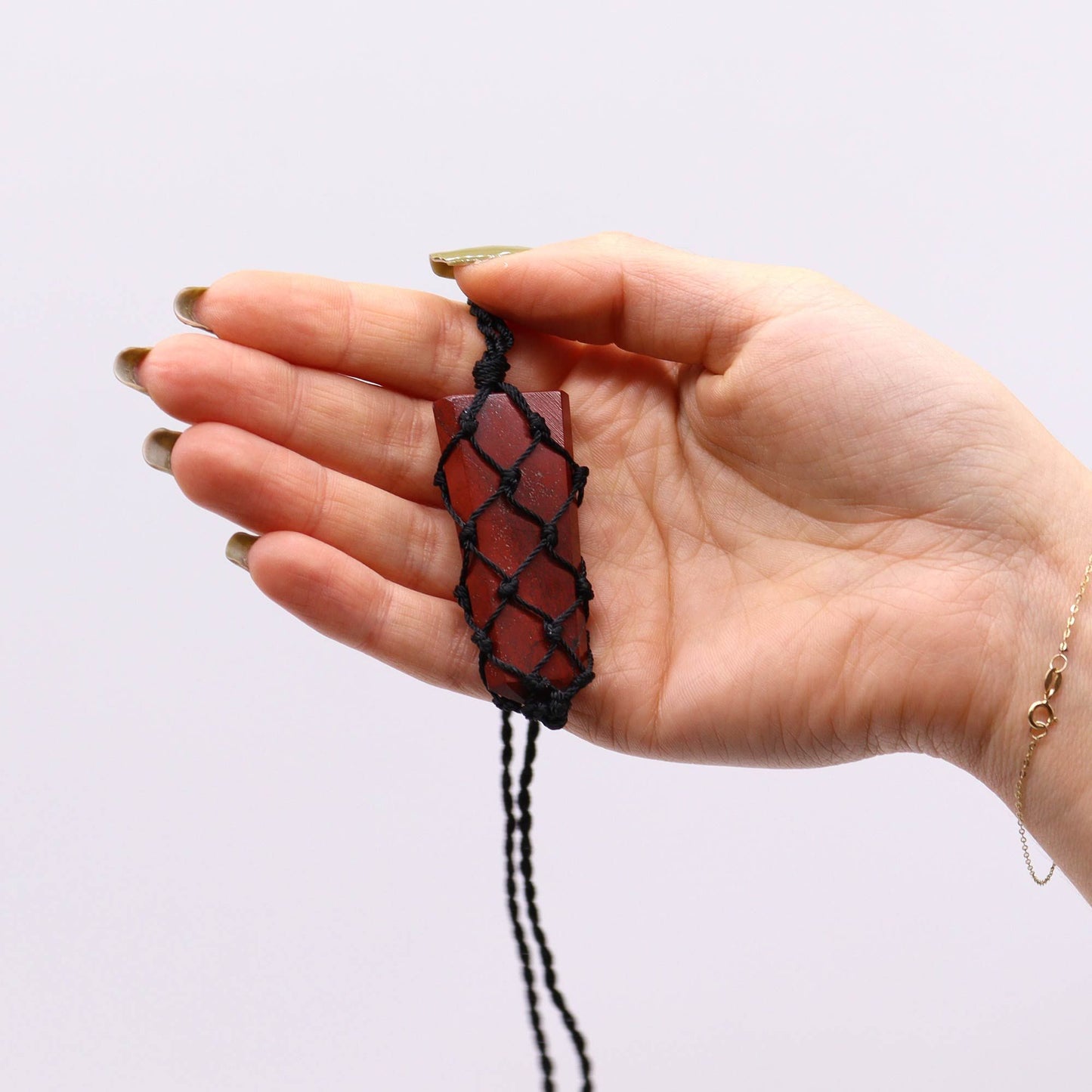 Red Jasper Flachspitzen-Anhänger mit Spitzenbesatz – Handgefertigter Schmuck aus Indien