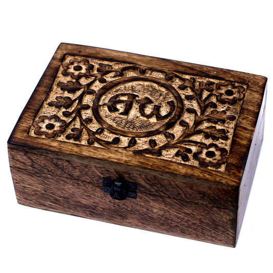 Handgeschnitzte Aromatherapie-Box aus Mangoholz für 24 Fläschchen