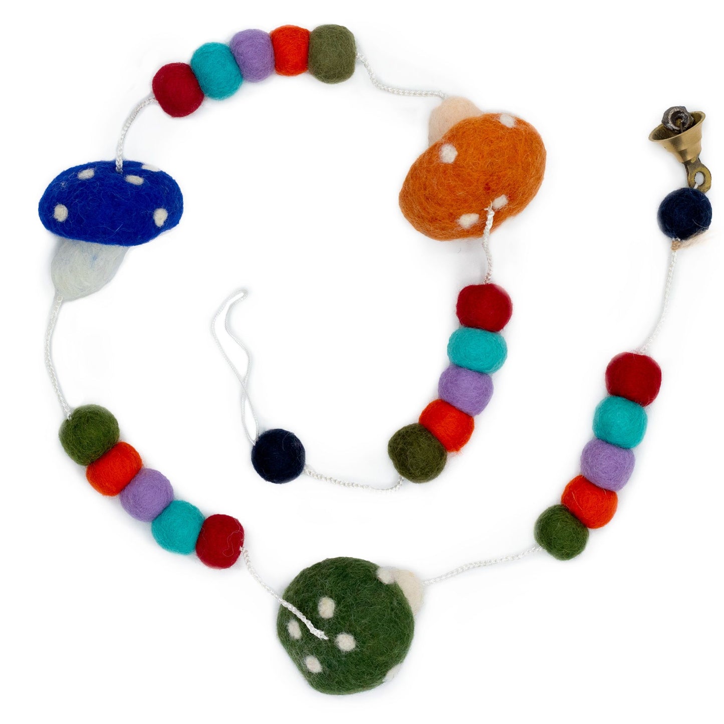 Wandbehang 'Magische Pilze' aus Filz - Handgefertigte Wanddekoration