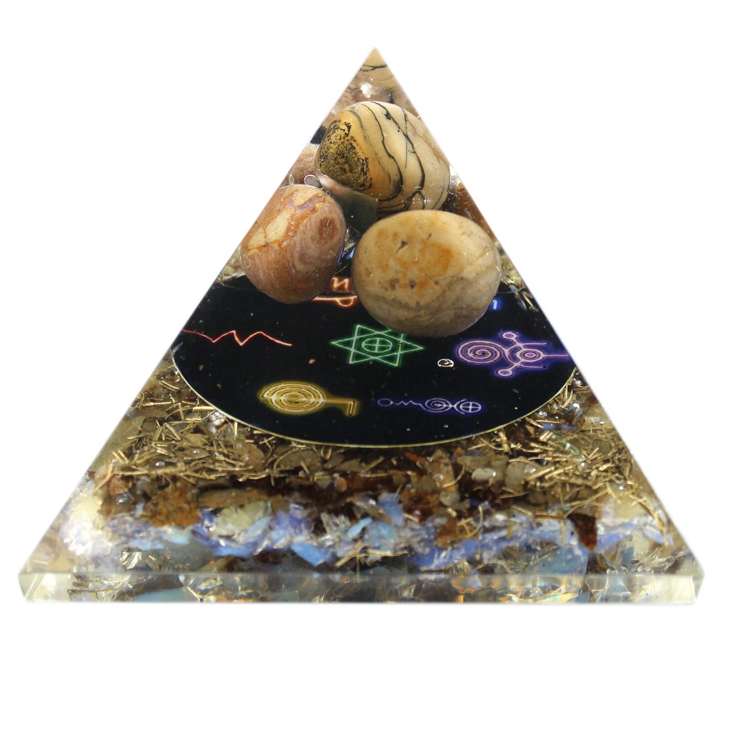 Orgonit-Pyramide 'Midnight Reiki' 7 cm - Handgegossener Energieschutz