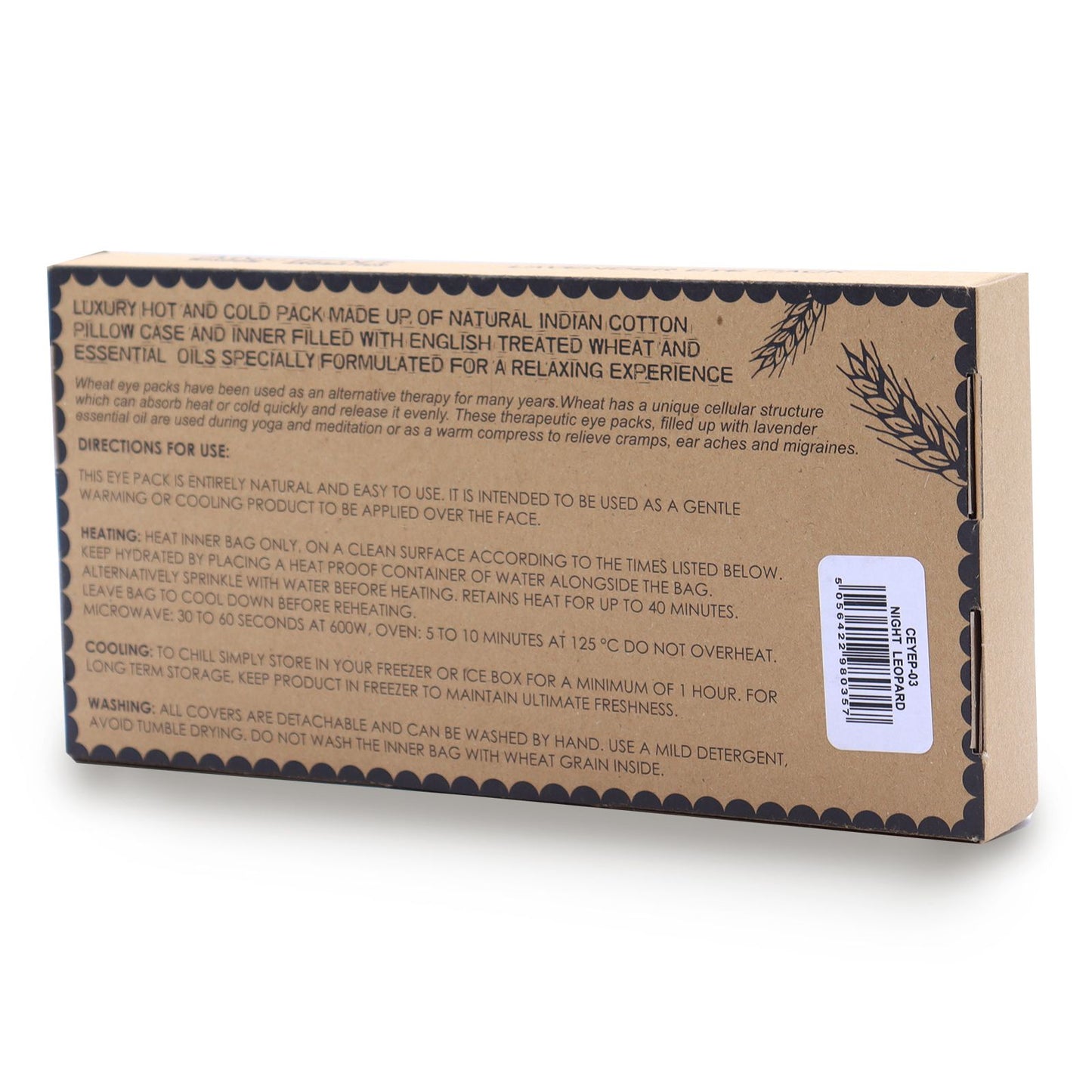 Lavendel Augenkissen in Leoparden-Optik – Naturbaumwolle mit Geschenkbox