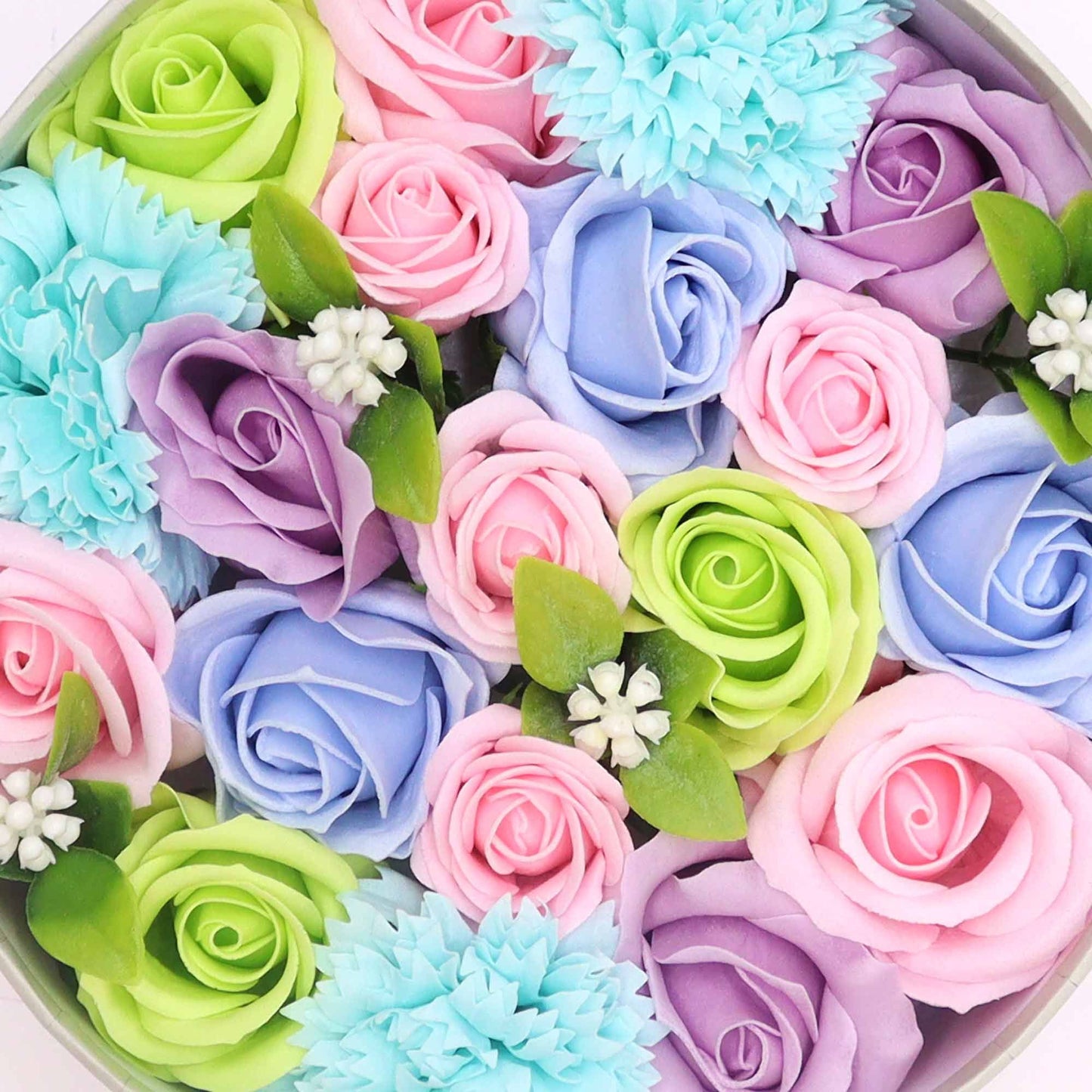 Seifenblumen-Geschenkbox 'Baby Blessings' in Blau - Fertiges Arrangement
