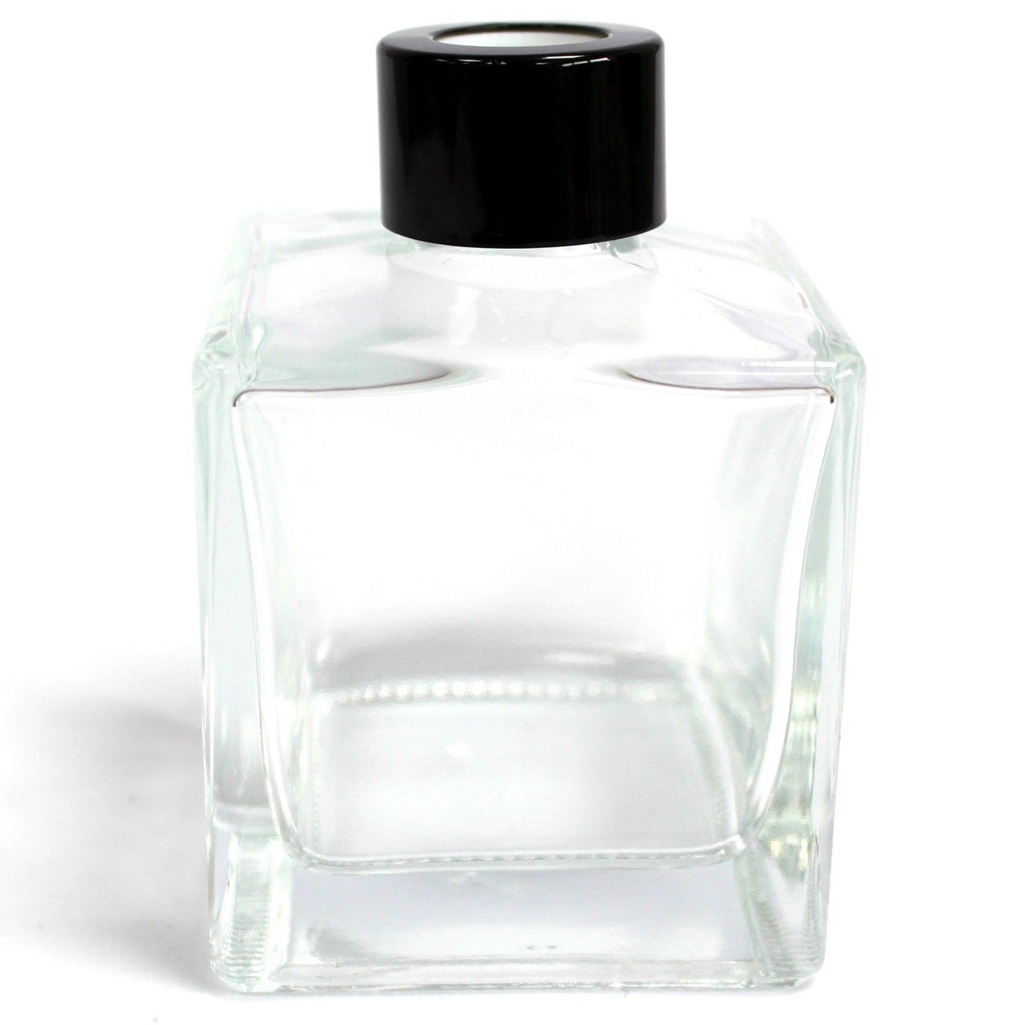 Quadratische Diffusorflasche aus Glas - 200ml mit schwarzem Verschluss