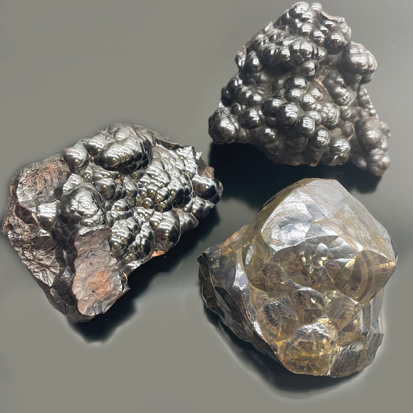 Hämatit-Sammlung – 20 natürliche Steine mit metallischem Glanz