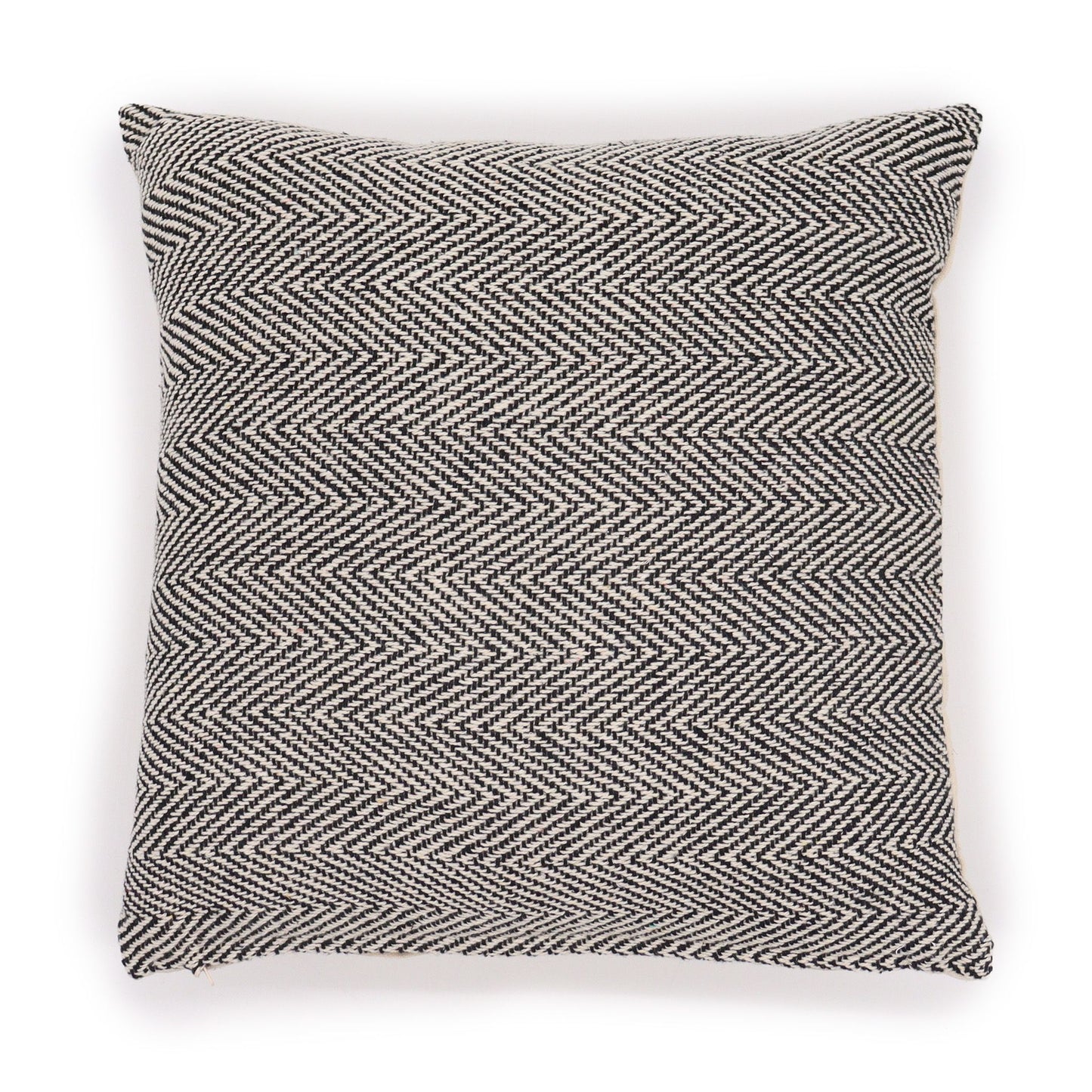 Kissenbezug Feingrau Fischgrät 40x40 cm – Handgewebt aus Baumwolle