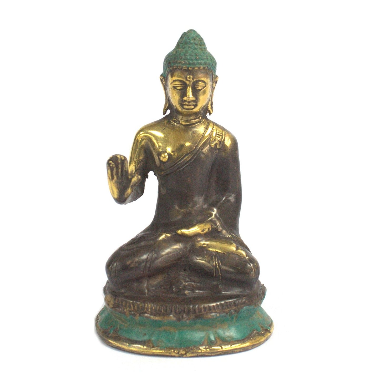 Buddha-Statue aus Messing mit Segensgeste – Handgefertigte Meditationfigur