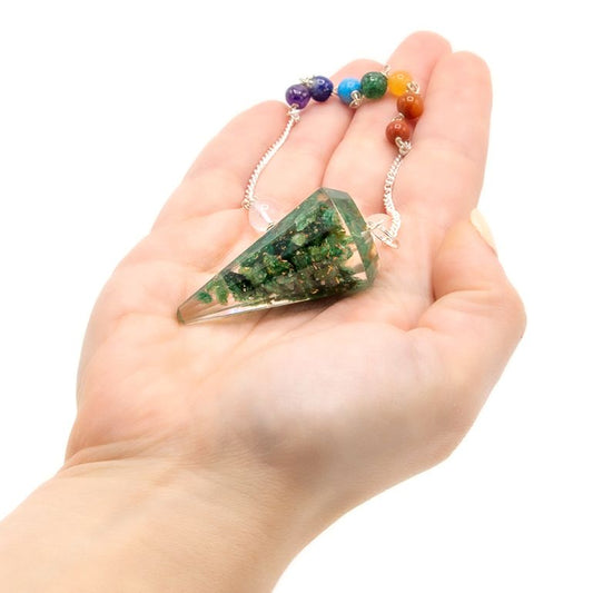 Orgonit Pendel mit echtem Grünem Aventurin – Handgefertigt für Energie & Meditation