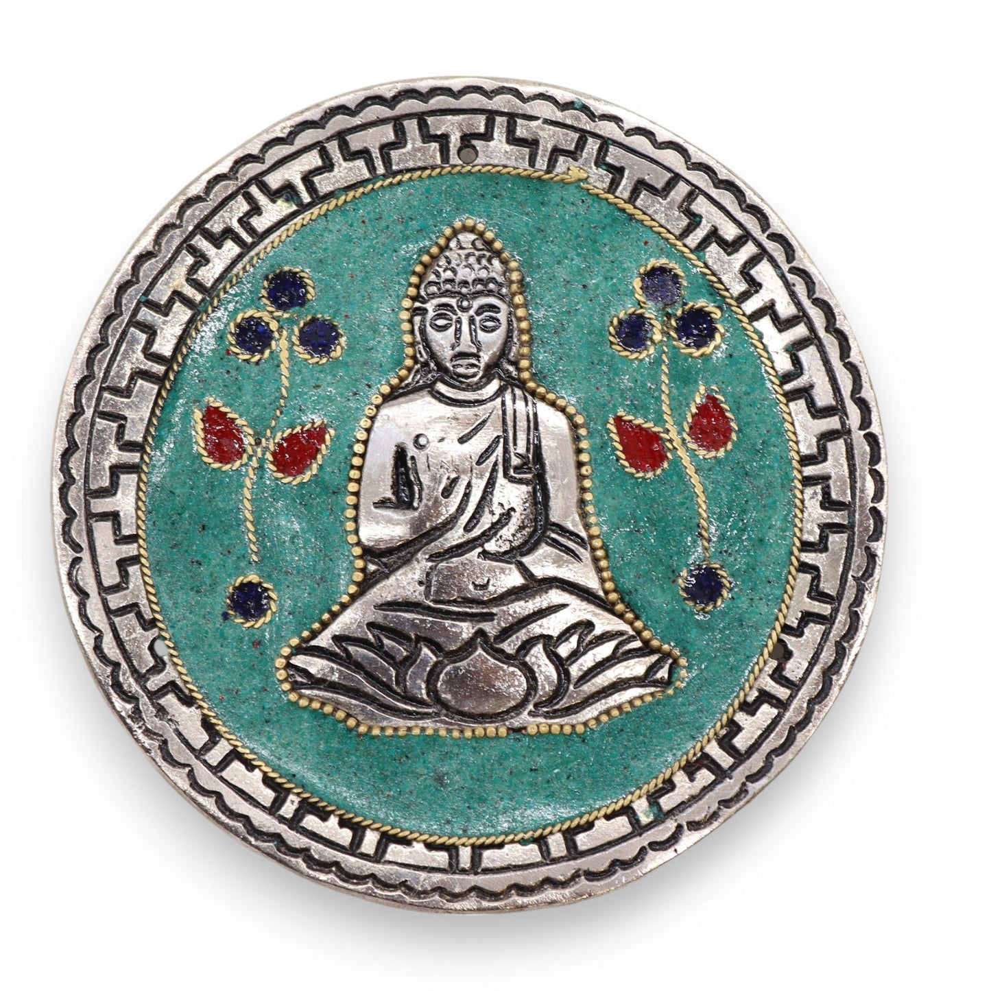 Meditativer Räucherstäbchenhalter 'Zen Buddha' - Grün, 10 cm