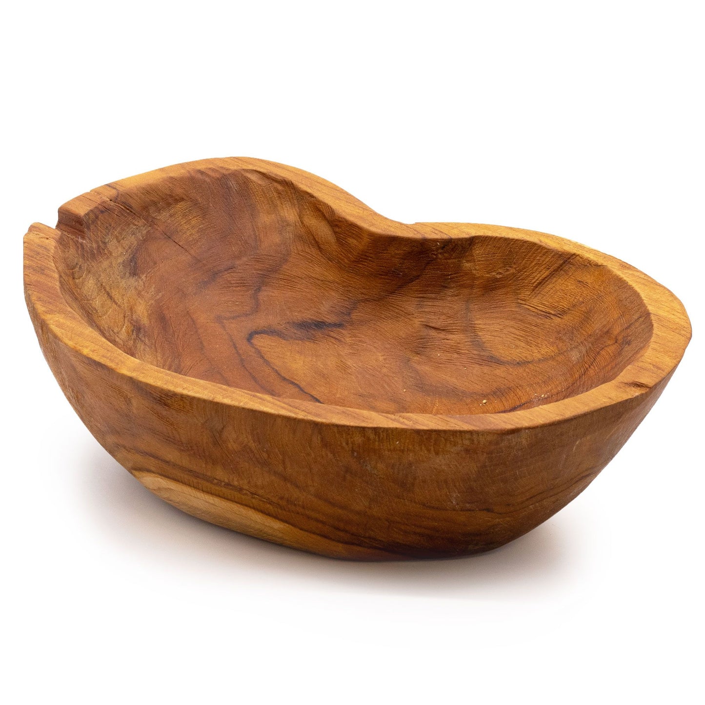 Fruchtschale aus massivem Teakholz – Naturbelassenes Unikat 31x22x8 cm
