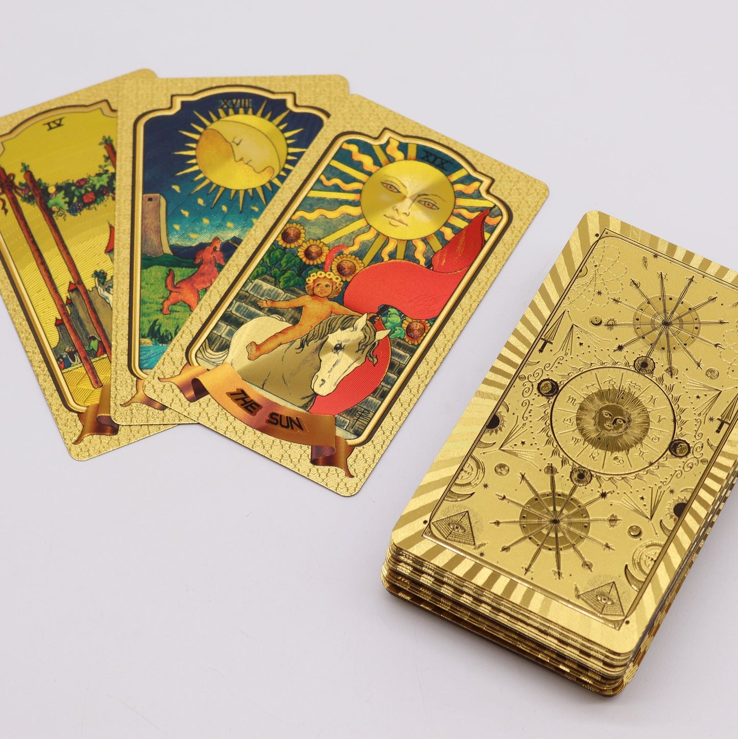Tarotkarten-Set 'Goldene Intuition' - 78 Karten mit vergoldeten Motiven
