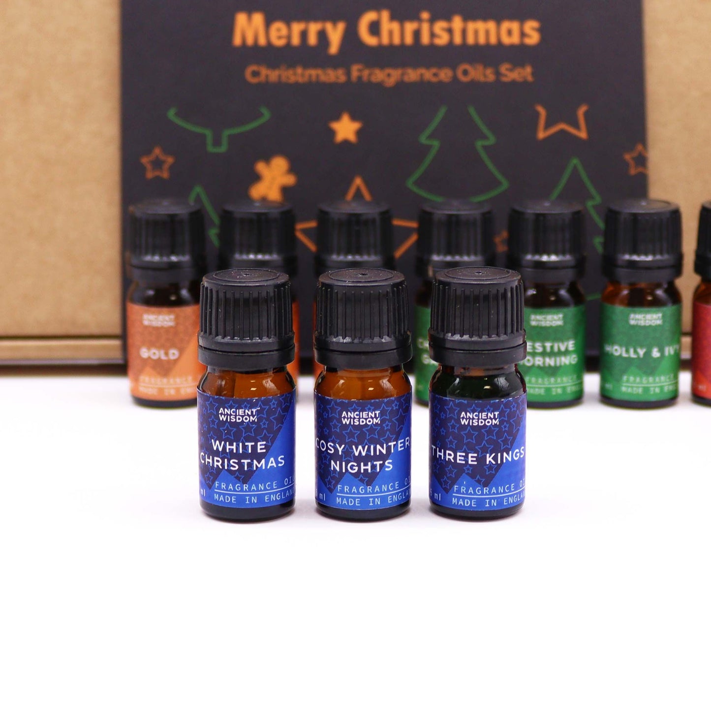 Duftöl-Set 'Heilige Weihnachtsdüfte' – 12 festliche Aromen in Premium-Box