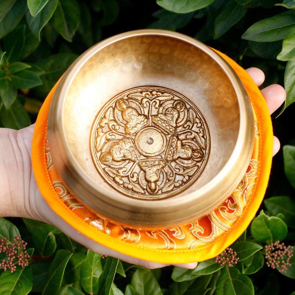 Klangschalen-Set 'Fünf Buddhas' – Handgefertigt in Nepal, 10 cm