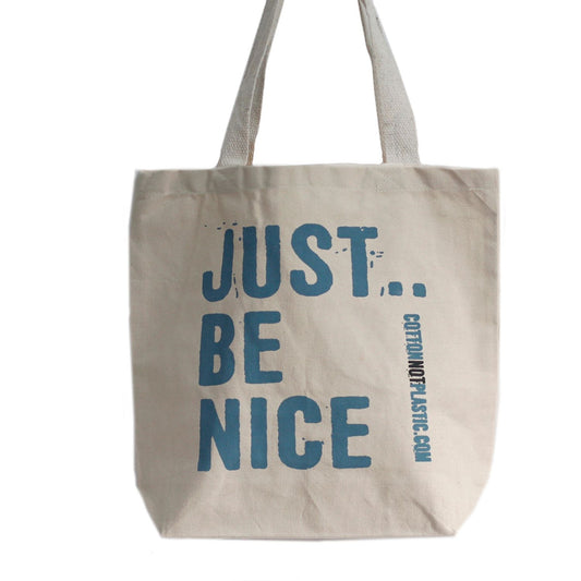 Just Be Nice Baumwolltaschen-Set (4 Stück) – Strapazierfähig & nachhaltig