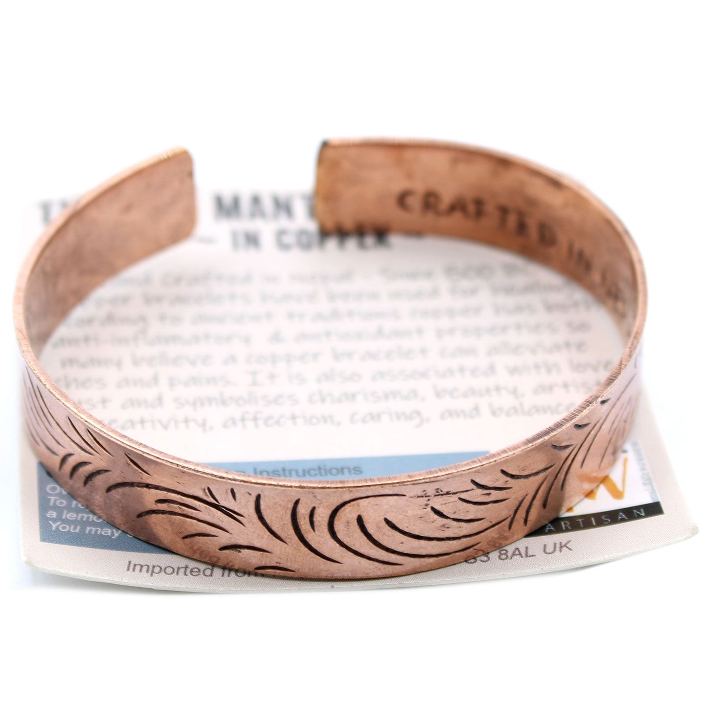Massives Kupferarmband mit breiten Tribal Swirls – Handgefertigt in Nepal