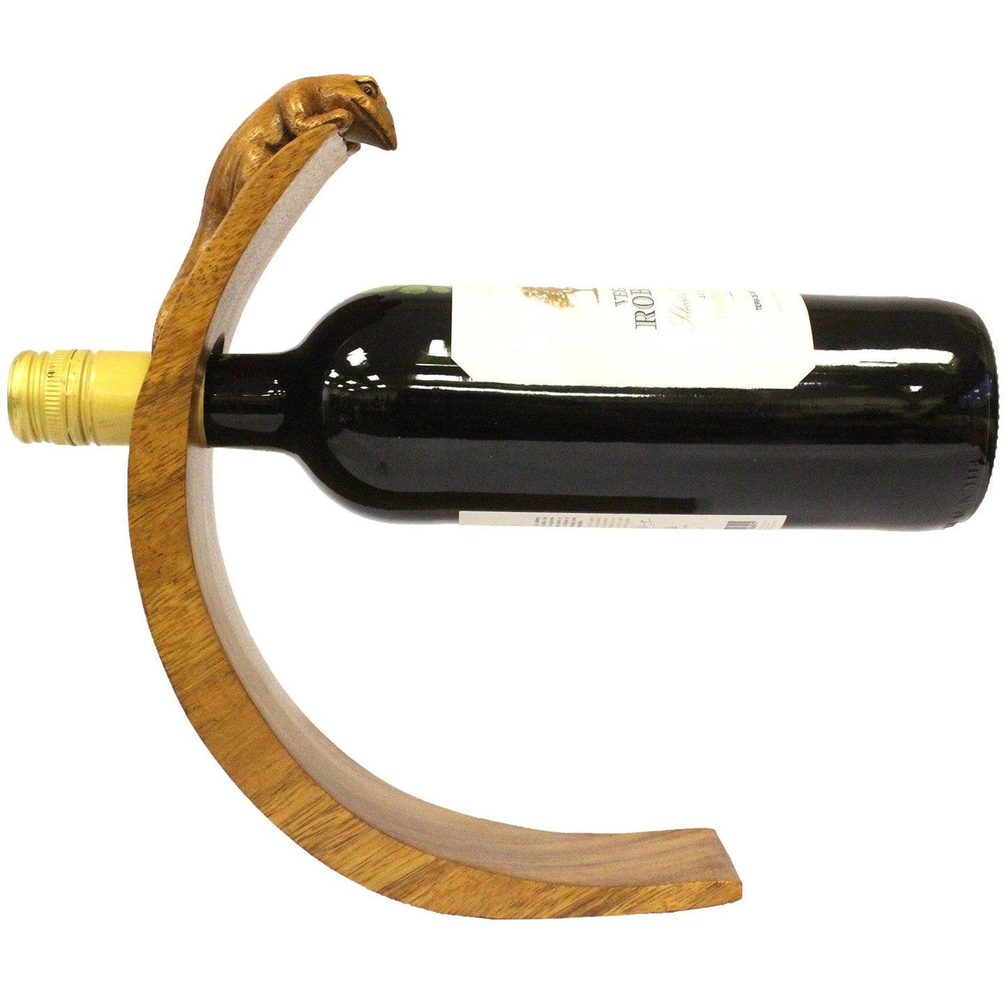 Balance Wine Holder Gecko – Flaschenhalter aus massivem Suar-Holz